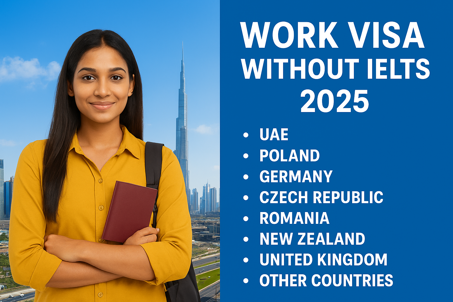 Best Countries for Work Visa Without IELTS in 2025