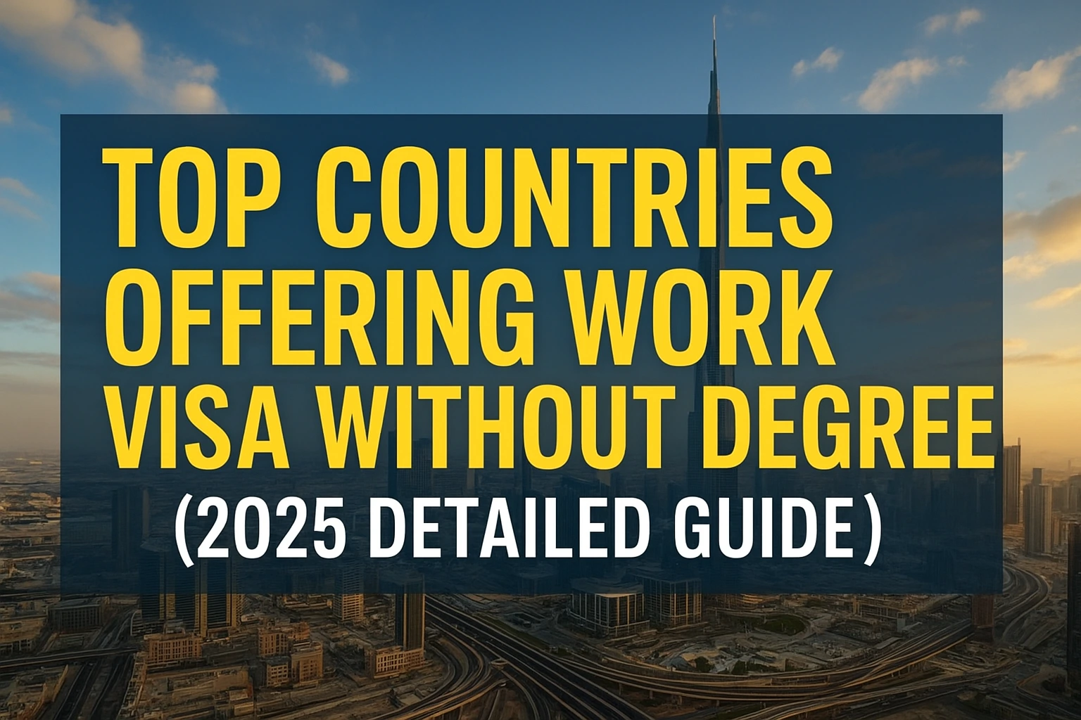 Top Countries Offering Work Visa Without Degree (2025 Detailed Guide)
